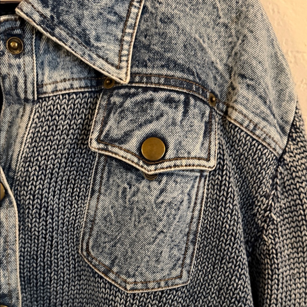 Vintage Denim Button-Up Sweater - Picture 4 of 7